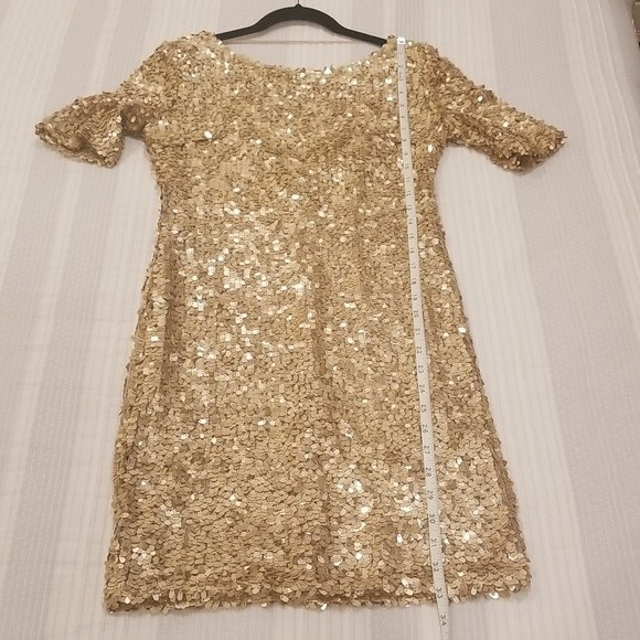 NWT Ark & Co Sequin Mini Dress, gold, size M - Picture 8 of 15
